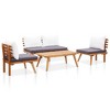 vidaXL Garden Lounge Set Natural Wood, Dark Grey, White - 2 of 4
