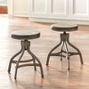 Set of 2 Adjustable Height Stools with Nailhead Pewter Silver - Buylateral: Swivel, Industrial Design, Metal Frame - 2 of 4