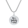 Steeltime 24" Stainles Steel Be You Tiful Round Pendant - 2 of 4