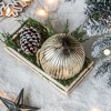 TopComfy Decorative Object Glass Christmas Ball Ornaments Set of 4 for Holiday Party Decorations, Silver, 6"*6"*6.4" - 4 of 4