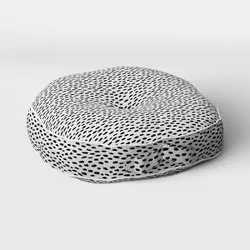 Woven Rounded Outdoor Floor Cushion DuraSeason Fabric™ Black - Opalhouse™