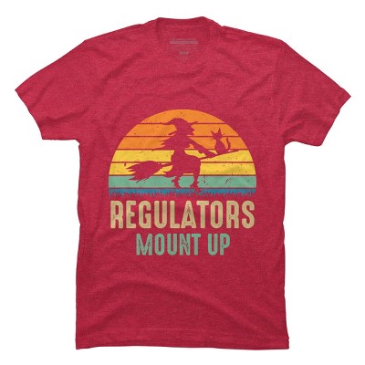 Men's Design By Humans Regulators Mount Up Halloween Witch By RedBirdLS T-Shirt