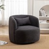 KINWELL 34" Poly Blend Boucle Fabric Upholstered Swivel Armchair - 3 of 4