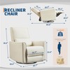 Swivel Rocking Recliner Chair, Manual Leather Recliner Glider with Lumbar Support & Padded Armrest, Comfortable Rocker Nursery Single Sofa - 2 of 4