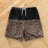 PATPAT Family Matching Leopard Print Swimsuits One Shoulder Cutout Colorblock One Piece Swimwear Swim Trunks Shorts - 3 of 4