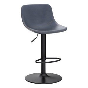 Infurnic Counter and Bar Stools, Upholstered Bar Stools Set with Adjustable Height Handle, for Kitchen and Dining Room, 2PCS, Blue, 16"*16.5"*38.6" - 1 of 4
