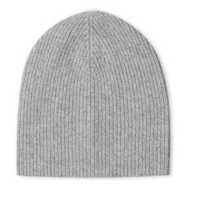 Style Republic Men’s Ribbed Beanie, 100% Cashmere, Soft & Stretchy, Warm Hat for Winter - Light Gray - 1 of 1