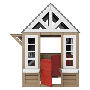 VEVOR Outdoor Wooden Playhouse, Modern Cedar Playhouse for Age 2-10 Years Kids,Garden Games Cottage, Country Style Cedar Playhouse with Working Door - 1 of 4