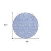 Denim Blue And Ivory Floral Washable Indoor Outdoor Area Rug - 3 of 4