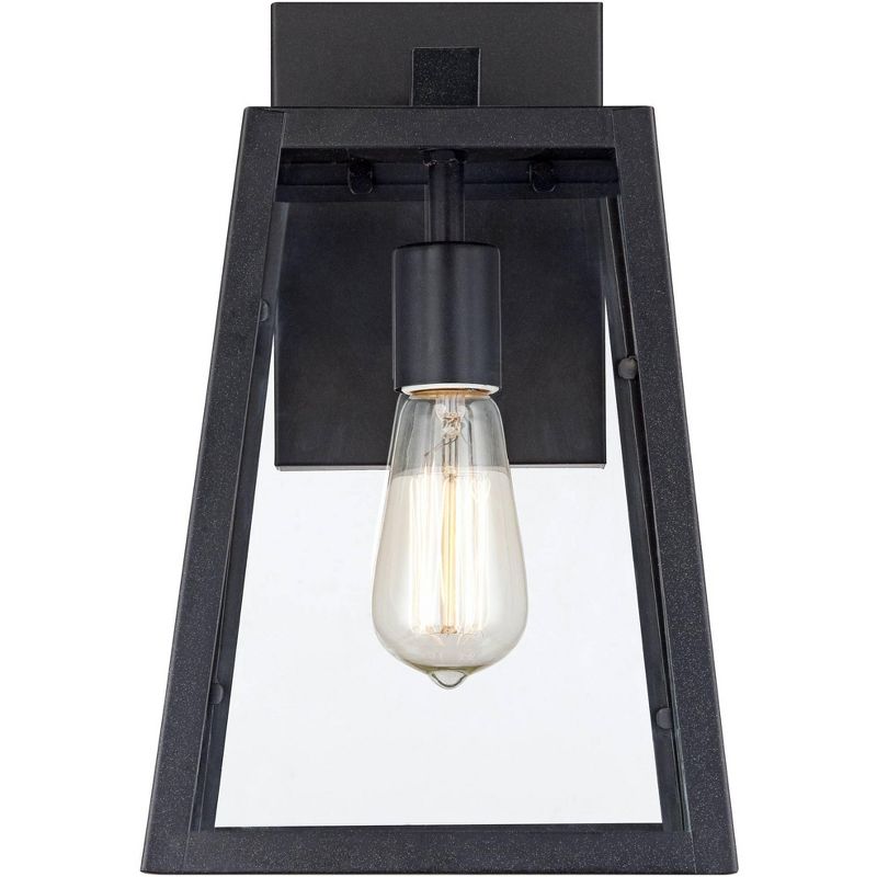 John Timberland Arrington Modern Outdoor Wall Lights Fixtures Set of 4 Mystic Black 13" Clear Glass for Post Exterior Barn Deck House Porch Yard Patio, 5 of 10