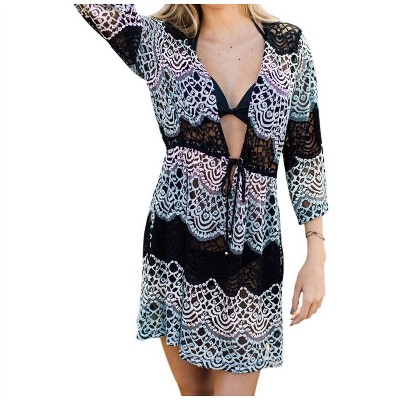 Women's Lace Tie Front Tunic - J.Valdi