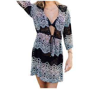 Women's Lace Tie Front Tunic - J.Valdi - 1 of 3