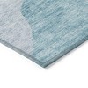 Teal Blue Artichoke Green And Blue Abstract Washable Indoor Outdoor Area Rug - 4 of 4