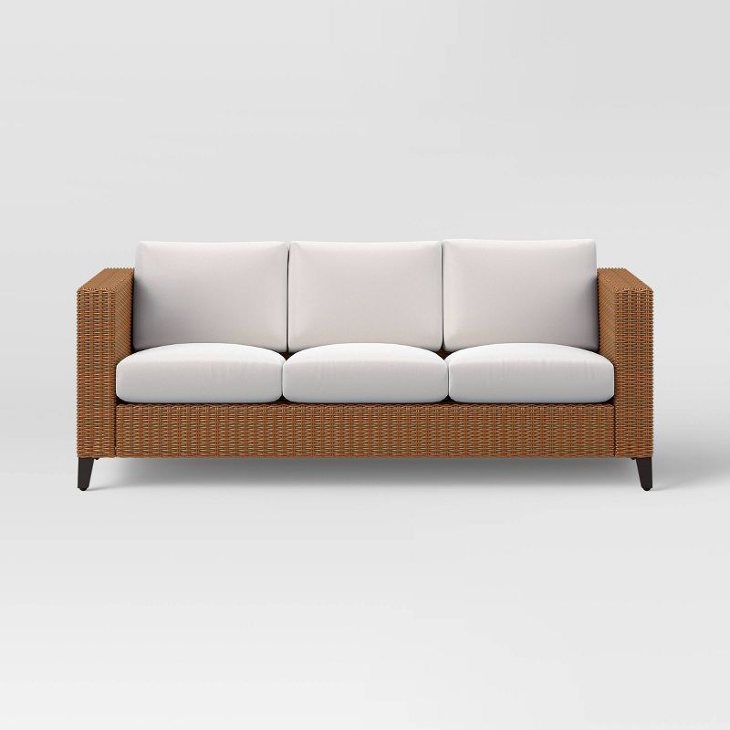 Brookfield Steel Wicker Patio Sofa - Light Brown - Threshold&#8482;, 4 of 9