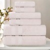 Ribbed Textured Border Zero Twist Cotton Medium Weight Towel Set by Blue Nile Mills - 2 of 4