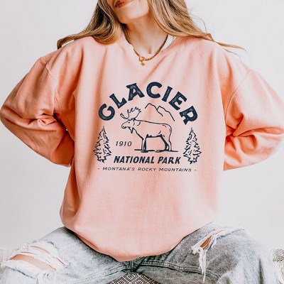Simply Sage Market Women's Lightweight Garment Dyed Graphic Sweatshirt  Vintage Glacier National Park