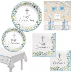 Amscan My First Communion Party Kit Blue