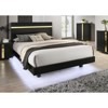 TiramisuBest Modern White 3pc Bedroom Set Queen Size Bed w LED 2x Nightstands Mattress Ready Furniture Acrylic Trim - 4 of 4