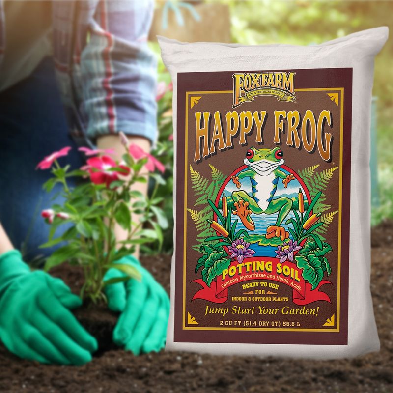 Foxfarm FX14047 Happy Frog 2 Cubic Feet/51.4 Quart Ph Adjusted Pre-Mixed Plant Garden Potting Soil Mix for Indoor and Outdoor Plants, 4 of 7