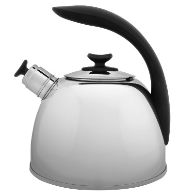 BergHOFF Essential Cami 18/10 Stainless Steel Whistling Kettle 2qt,  Stovetop Teapot, Safe Grip Handle, Induction Cooktop Compatible