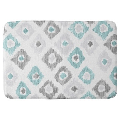 Social Proper Quiet Ikat Cushion Bath Mat Blue - Deny Designs