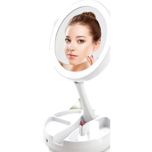 Brookstone LED Light Up Foldaway Double Sided Mirror - 1 of 2