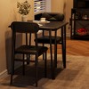 Dining Table Set for 2 With Grey Wood Grain – Spacious Square Table With Rounded Corners and 2 Upholstered Chairs - 4 of 4