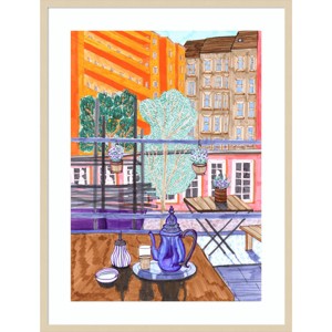 31" x 41" Prenzlauer Berg by Charlotte Orr: Amanti Art Bistro View Wall Decor, Hardwood Frame - 1 of 4