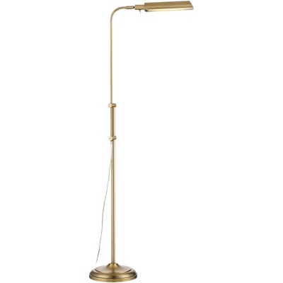 Adjustable Brass Pharmacy Floor Lamp with LED Light