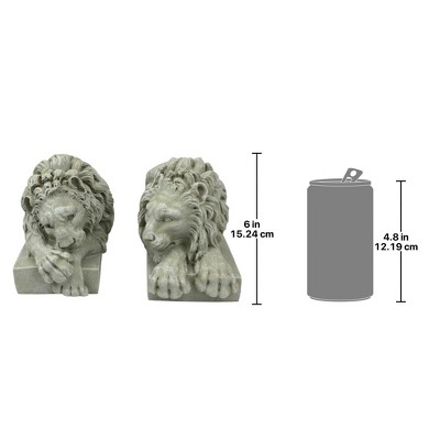 Majestic Resin Lion Statue in Faux Stone Finish