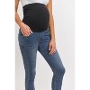 Hello Miz Women's Over The Belly Skinny Maternity Jeans - Dark Denim - Large - 4 of 4