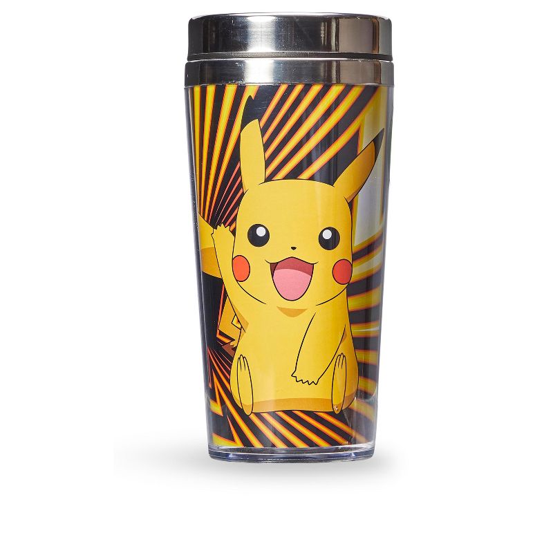 Just Funky Pokemon Pikachu Travel Mug - 16oz BPA-Free Car Tumbler with Spill-Proof Lid, 1 of 7