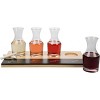D'eco Wine Tasting Flight Sampler Set - Four 6 oz Decanter Glasses with Wood Paddle and Chalkboard - Great Valentine's Day Gift - 3 of 4
