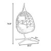 VisioGear Patio Egg Chairs with Stand, Wicker Egg Chair with Thick Cushion&Headrest Hammock Chair for Living Room Balcony, Dark Gray, - 3 of 4