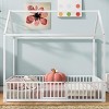 Streamdale Full Size Metal House Bed with Fence and Door, White - 2 of 4