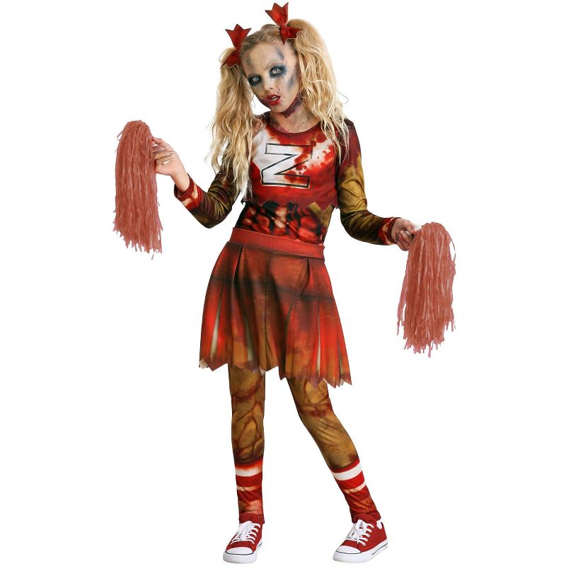 HalloweenCostumes.com Girl's Zombie Cheerleader Costume, 2 of 4