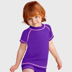 City Threads USA-Made Girls UPF 50+ Short Sleeve Rashguard - 1 of 4