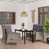 vidaXL Patio Dining Set with Cushions Gray and Black Garden Chair - 5 Piece - 55.1" Table Length - 2 of 4