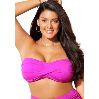 Plus Size Valentine Black Bandeau Bikini Top