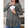 INSPIRE CHIC Women's Nursing Top Ruffle Pleated Long Sleeve Tunic Rayon Postpartum Breastfeeding Shirt Pregnancy Clothes - 2 of 4
