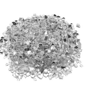 VEVOR Fire Glass, 10 LBS / 4.5 KG High-Temperature Resistant Fireplace Rocks, 1/2-Inch / 12.7 mm Reflective & Smokeless Firepit Glass Rock, Clear - 1 of 4