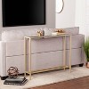 Dillard Narrow Console Table Gold - Aiden Lane: Luxury Glam Style, Iron & MDF, Mirrored Top - 3 of 4