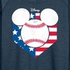 Women's - Disney - Mickey Mouse Baseball Diamon Head USA Lightweight French Terry Wide Neck Long Sleeve Shirt - 2 of 4