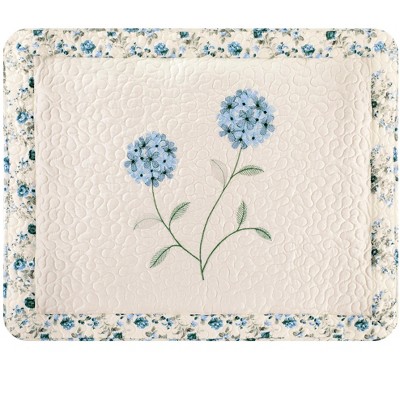 Collections Etc Embroidered Carnation Design Quilted Pillow Sham