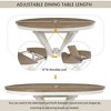 5-Piece Extendable Dining Table Set, Round to Oval Solid Wood Kitchen Table with 4 Upholstered Chairs, Farmhouse Dining Room Furniture - 2 of 4