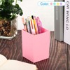 Unique Bargains Square Plastic Pencil Pen Makeup Brush Holder Desktop Organizer 2 Pcs - 3 of 4