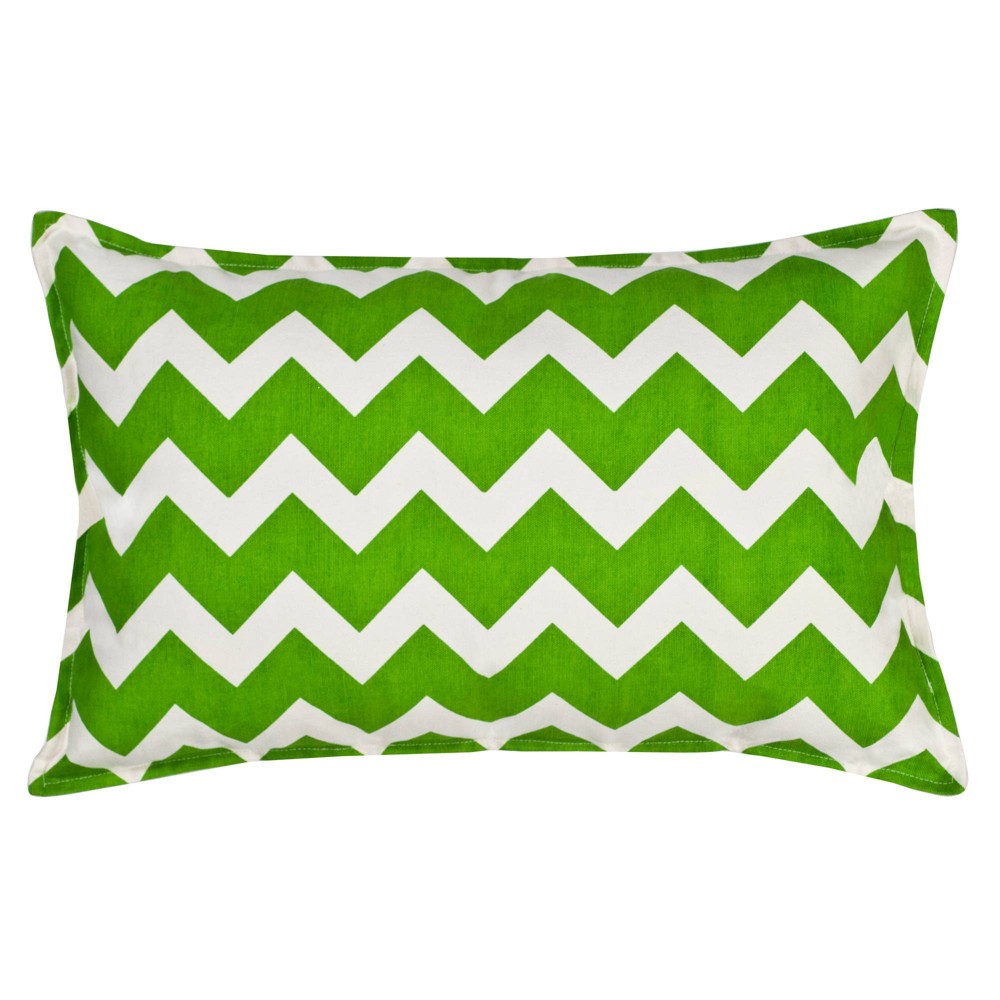 Photos - Pillow Kensington Garden 14"x22" Oversize Chevron Cotton Canvas Lumbar Throw Pill