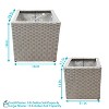 Sunnydaze Square Indoor Polyrattan Planters with Attached Clear Polypropylene Liner 14" Square x 11" H and 14" Square x 11" H - Gray 2-Piece - 3 of 4
