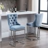 CAVINAS Dining Chairs Kitchen Chairs Set of 2 Bar Stool Modern Velvet Chair with Button Back Rivet Trim for Home Pub and Kitchen - 2 of 4