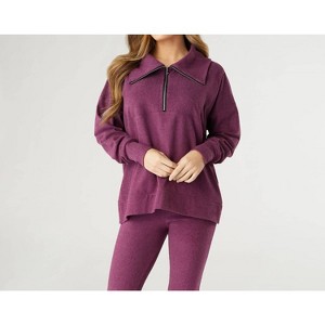 Women's Brushed Half Zip Collar Top - COCO + CARMEN - 1 of 2